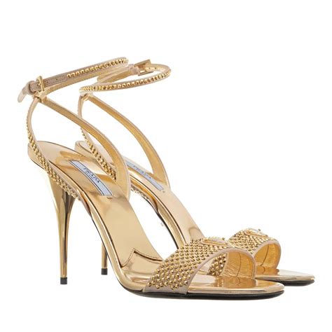 prada gold sandals